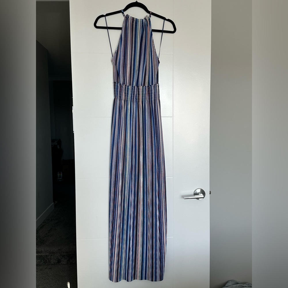 Striped Halter Maxi Dress